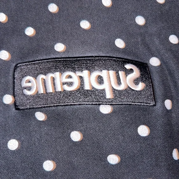 2012 Supreme x Comme Des Garcons CDG Polka Dot Box Logo Hoodie Black large